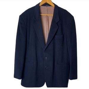 Vintage 80s Wool Cashmere Blend Michael Gabriele Navy Blazer Men’s size 44R